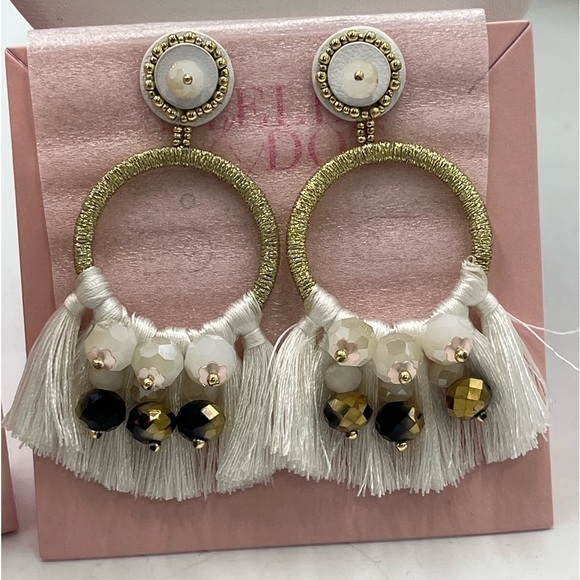 Stella and‎ Dot White Nakoma Chandelier Fringe Earrings - Picture 3 of 13